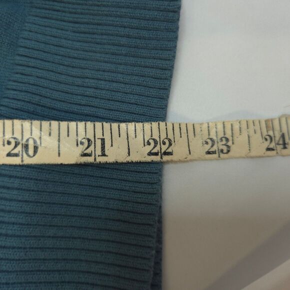 J Jill Womens Medium Blue Stretch 3/4 Sleeve Cardigan Sweater - Picture 6 of 6